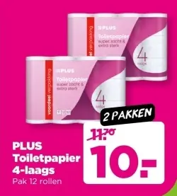 Aanbieding: PLUS Toiletpapier 4-laags