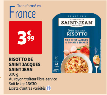 Aanbieding: RISOTTO DE SAINT JACQUES SAINT JEAN