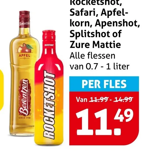 Aanbieding: Rocketshot, Safari, Apfelkorn, Apenshot, Splitshot of Zure Mattie