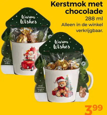 Aanbieding: Kerstmok met chocolade