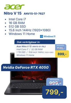 Aanbieding: Acer Nitro V 15 ANV15-51-7627
