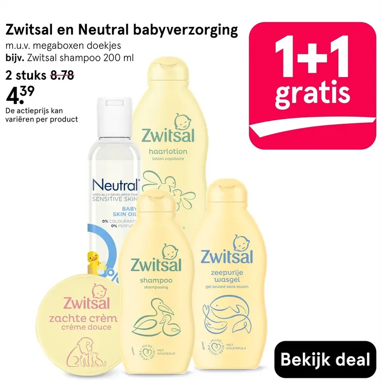 Aanbieding: Zwitsal en Neutral babyverzorging