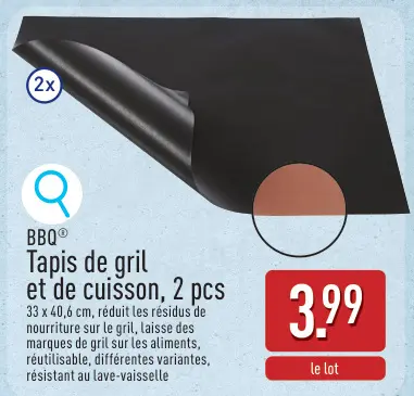 Offre: Tapis de gril et de cuisson