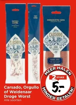 Aanbieding: Carsado, Orgullo of Weidenaar Droge Worst