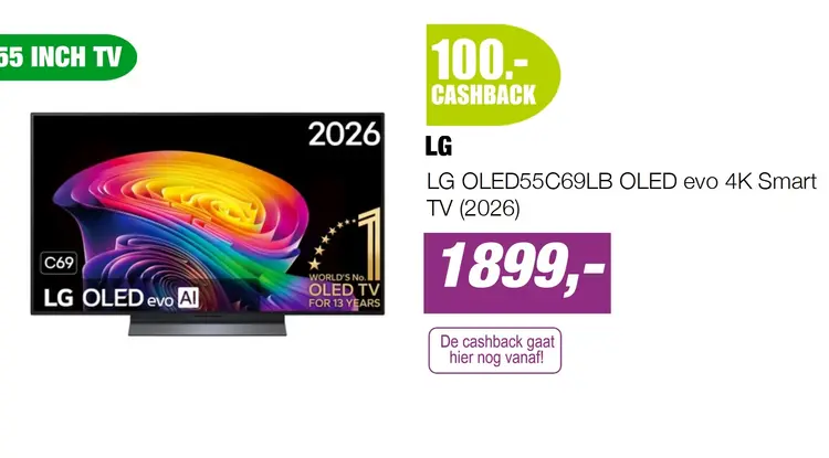 Aanbieding: LG OLED55C69LB OLED evo 4K Smart TV (2026)