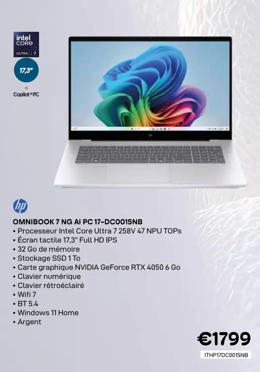 Offre: Omnibook 7 ng ai pc 17-dc0015nb
