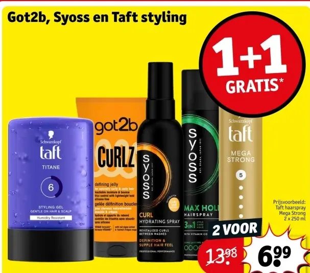 Aanbieding: Got2b, Syoss en Taft styling