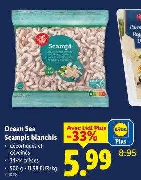 Offre: Scampis blanchis