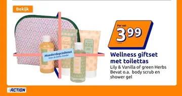 Aanbieding: Welness giftset met toilettas