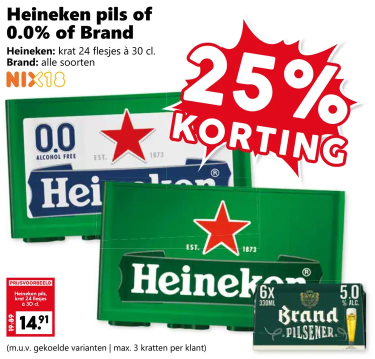 Aanbieding: Heineken pils of 0.0% of Brand