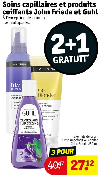 Offre: Soins capillaires et produits coiffants