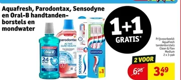 Aanbieding: Aquafresh, Parodontax, Sensodyne en Oral-B handtandenborstels en mondwater