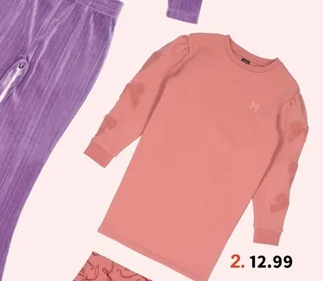Promotie: Roze trui en legging met strikjespatroon