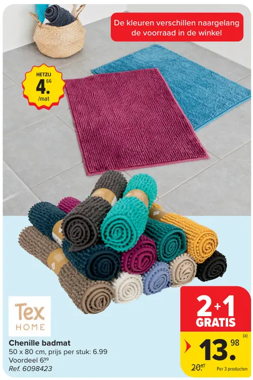 Promotie: Chenille badmat