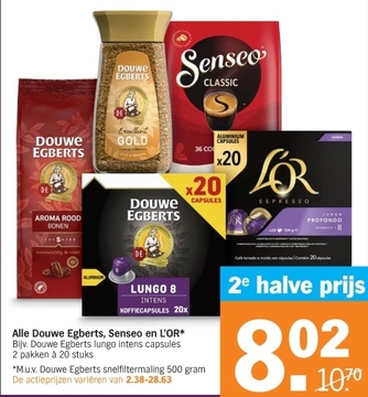 Aanbieding: Douwe Egberts, Senseo en L'OR