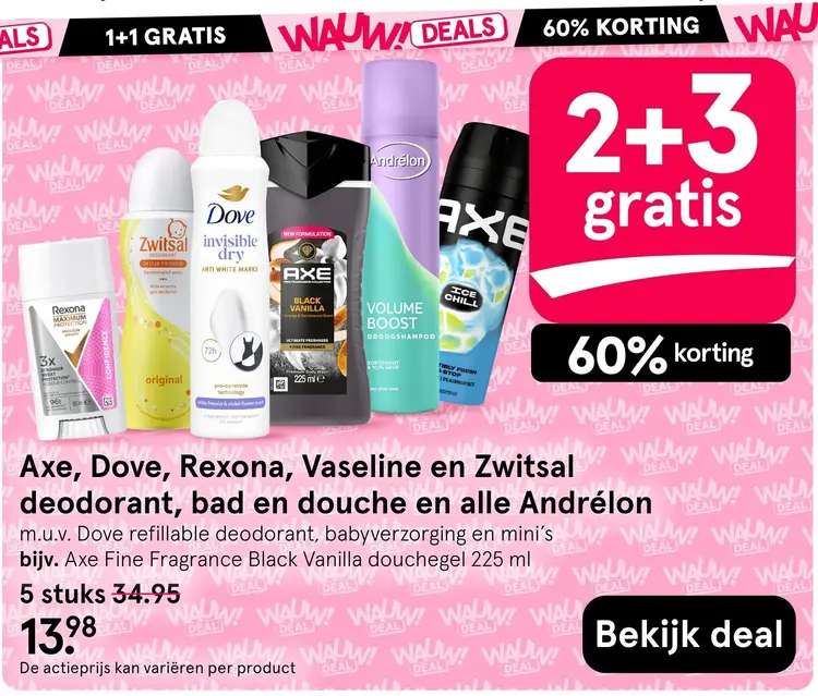 Aanbieding: Deodorant, bad en douche en haarverzorging van Andrélon
