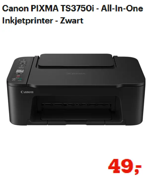 Promotie: PIXMA TS3750i - All-In-One Inkjetprinter