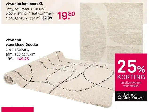 Aanbieding: Vloerkleed doodle