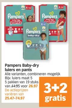 Aanbieding: Pampers Baby-dry luiers en pants