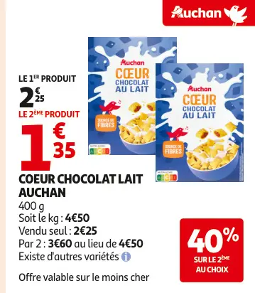 Promotie: Coeur chocolat lait