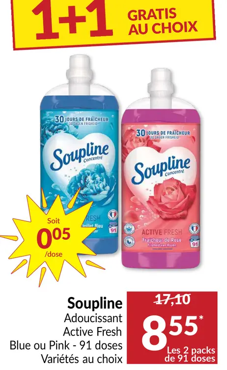 Offre: Soupline Adoucissant Active Fresh