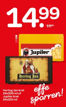 Aanbieding: Hertog Jan krat of Jupiler krat