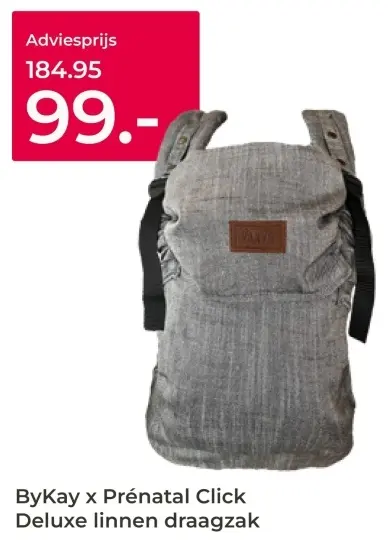 Aanbieding: Click Deluxe linnen draagzak