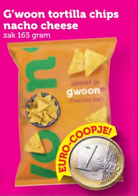 Aanbieding: G'woon tortilla chips nacho cheese