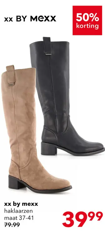 Aanbieding: XX by Mexx hoge dames laarzen met hak zwart