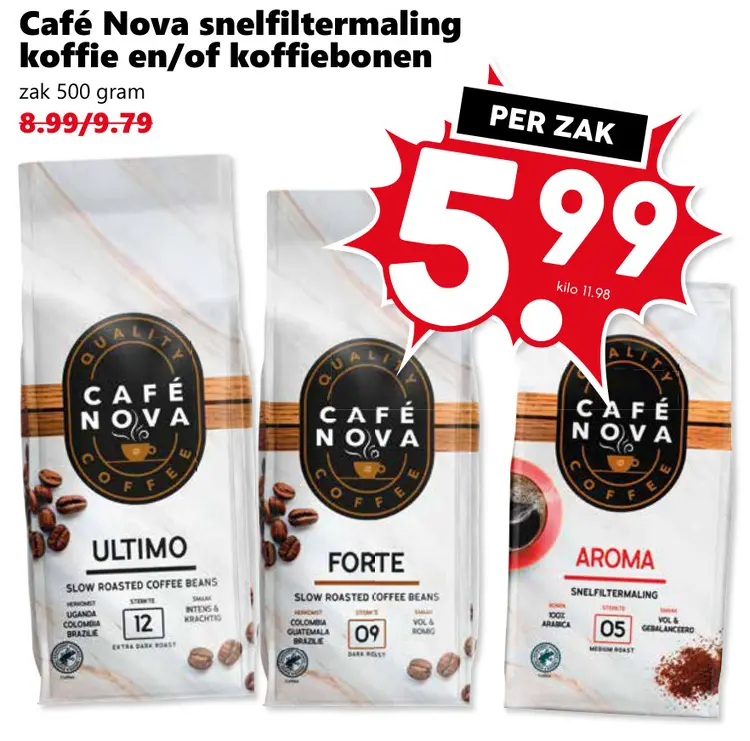Aanbieding: Snelfiltermaling koffie en/of koffiebonen