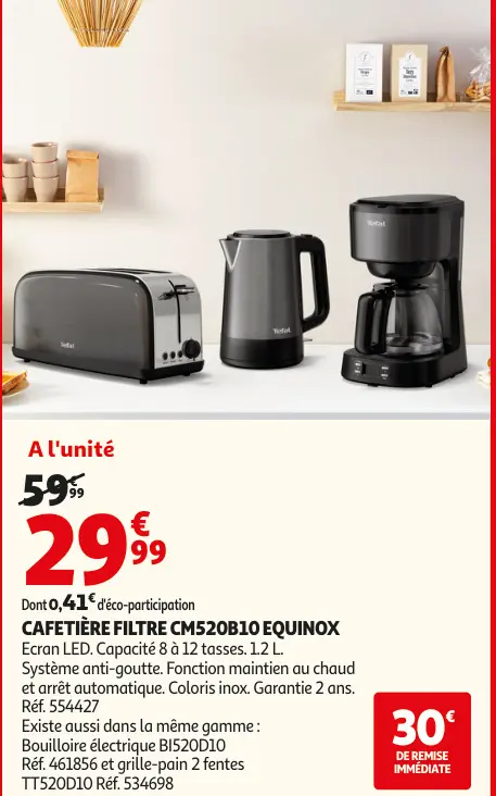Offre: Cafetière filtre cm520b10 equinox