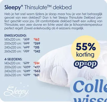 Aanbieding: Dekbed Sleepy Thinsulate