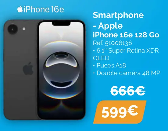 Offre: iPhone 16e 128 Go