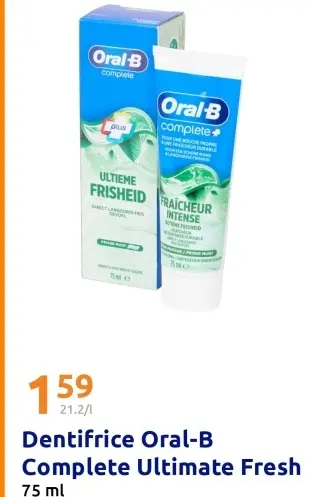 Offre: Dentifrice Oral-B Complete Ultimate Fresh