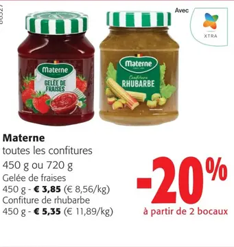 Offre: Materne toutes les confitures