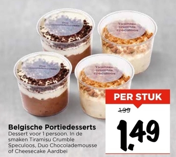 Aanbieding: Belgische Portiedesserts