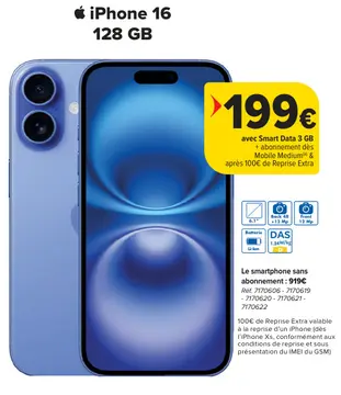 Offre: iPhone 16 128 GB
