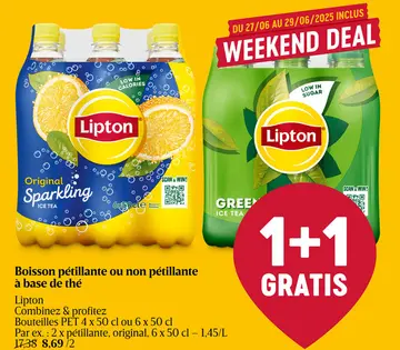 Offre: Boisson pétillante ou non pétillante à base de thé