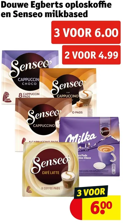 Aanbieding: Oploskoffie en Senseo milkbased
