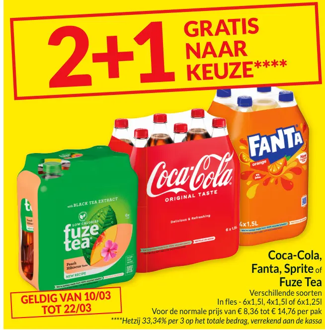 Promotie: Coca-Cola, Fanta, Sprite of Fuze Tea