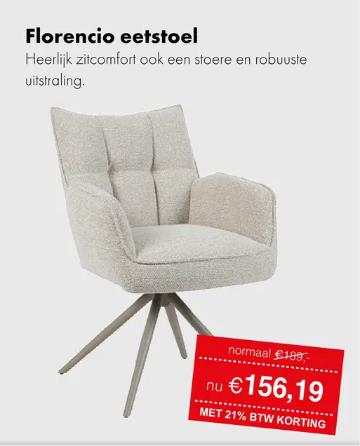Promotie: Florencio eetkamerstoel naturel