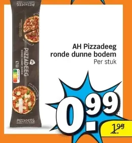 Aanbieding: AH Pizzadeeg ronde dunne bodem