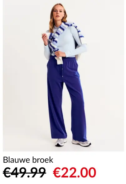 Promotie: Blauwe broek