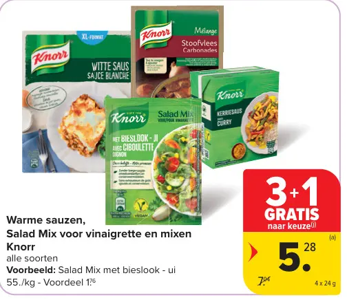 Promotie: Warme sauzen, Salad Mix voor vinaigrette en mixen Knorr