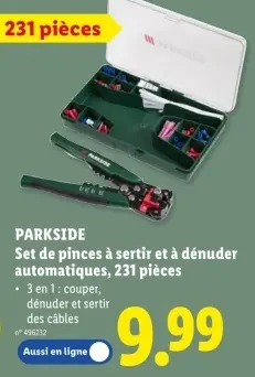 Offre: Set de pinces à sertir et à dénuder automatiq
