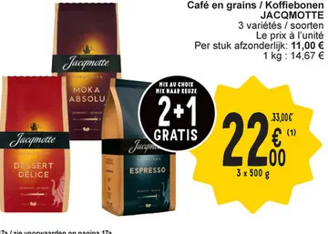 Offre: Café en grains / Koffiebonen