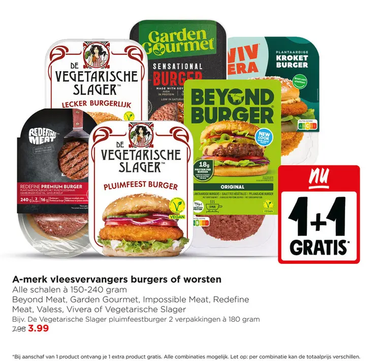 Aanbieding: A-merk vleesvervangers burgers of worsten