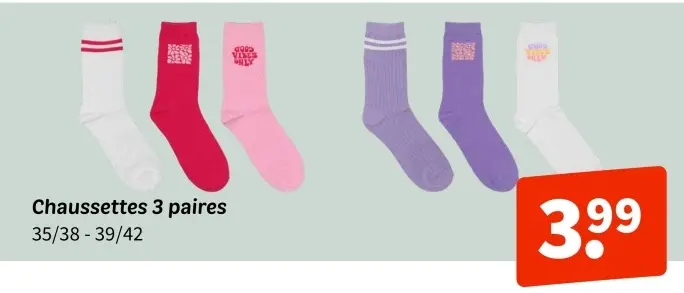 Offre: Chaussettes 3 paires