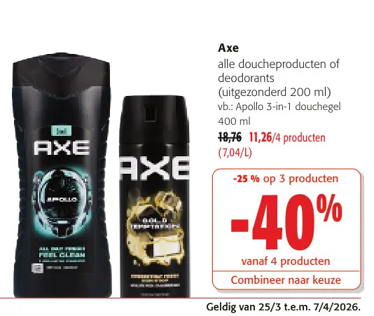 Promotie: Alle doucheproducten of deodorants
