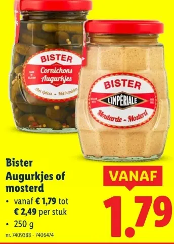 Promotie: Bister Augurkjes of mosterd